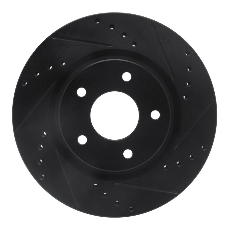 Nissan Rogue Brake Rotor (1) - Front Right - R1 Concepts - Drilled & Slotted - Black - `14-`23 Nissan Rogue Brake Rotor (1) - Front Right - R1 Concepts - Drilled & Slotted - Black - `14-`23